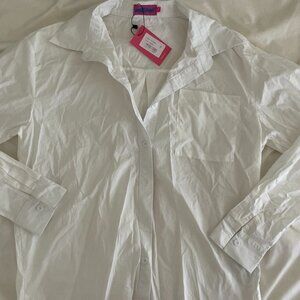 Edikted White Button Down Shirt in Size Small
